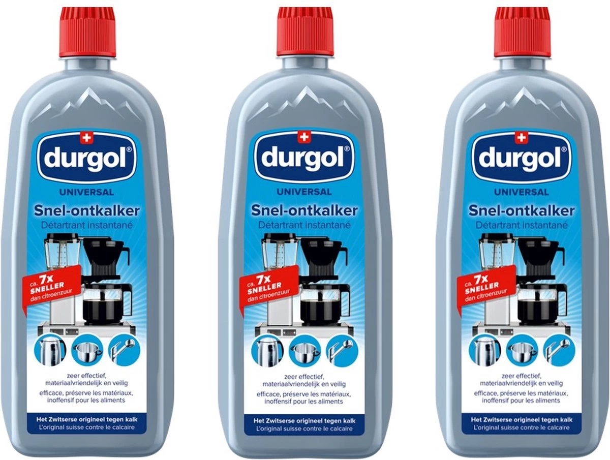 Durgol® | 3 X 750 Ml Universal Snel Ontkalker | Kalkaanslag Huishoudelijke Voorwerpen | Milieuvriendelijk