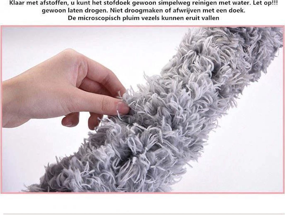 Plumeau/met Telescoopsteel/uitschuifbaar/microvezel Buigbare Borstelkop/9 X 126cm Max-lengte179cm - Afbeelding 8