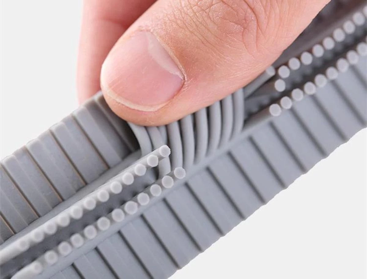 Merkloos Flessenborstel - Siliconen - Schoonmaak - Baby - Bidon - Dopper - Flessen - Reiniger - Wit - Grijs - Glazen - Borstel - Afbeelding 3