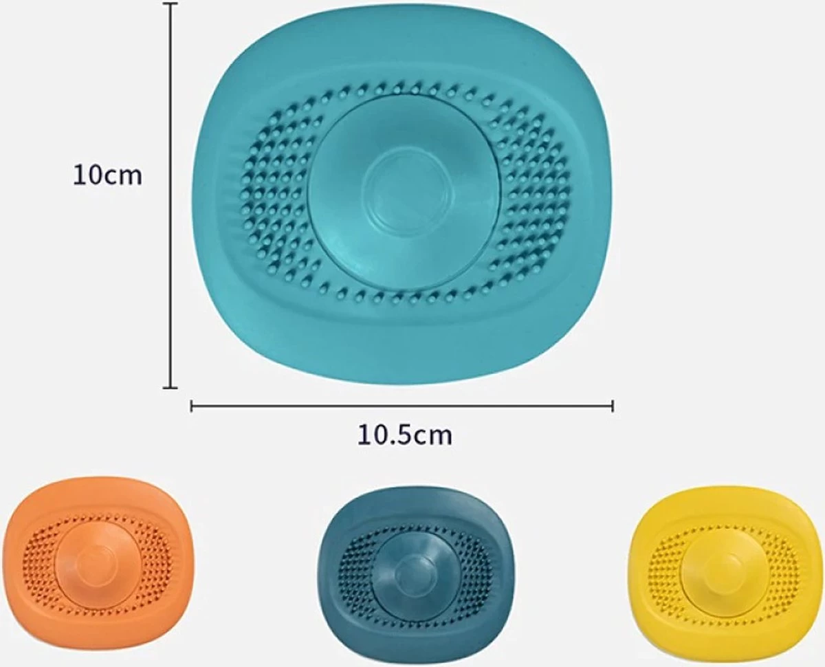 Merkloos Luxe Doucheputje Afvoer Plug Zeef Stopper Stop - Universele Haarfilter Haarvanger Gootsteenstop Afvoerstop Onderdeel Afvoerputje Stopper Putje Rooster Voor Wastafel Gootsteen Spoelbak Bad Douchebak Keuken Wasbak Badkuip Aanrecht - Siliconen - Blauw - Afbeelding 7
