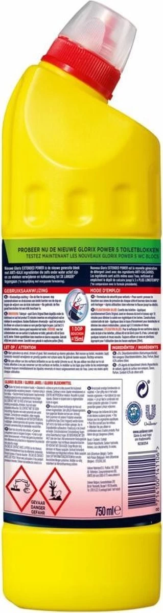 8x Glorix Bleek Original 750 Ml - Afbeelding 5