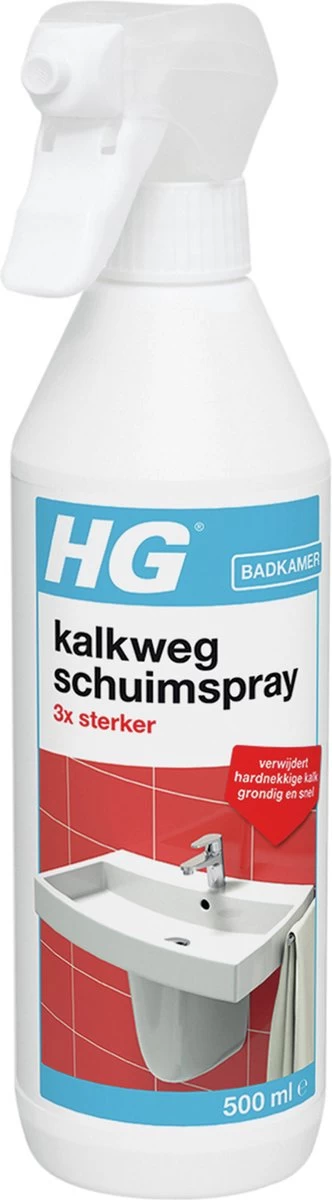 HG Kalkweg Schuimspray 3x Sterker - 500ml - Verwijdert Extreme Kalkresten - 100% Opgelost, 100% Resultaat