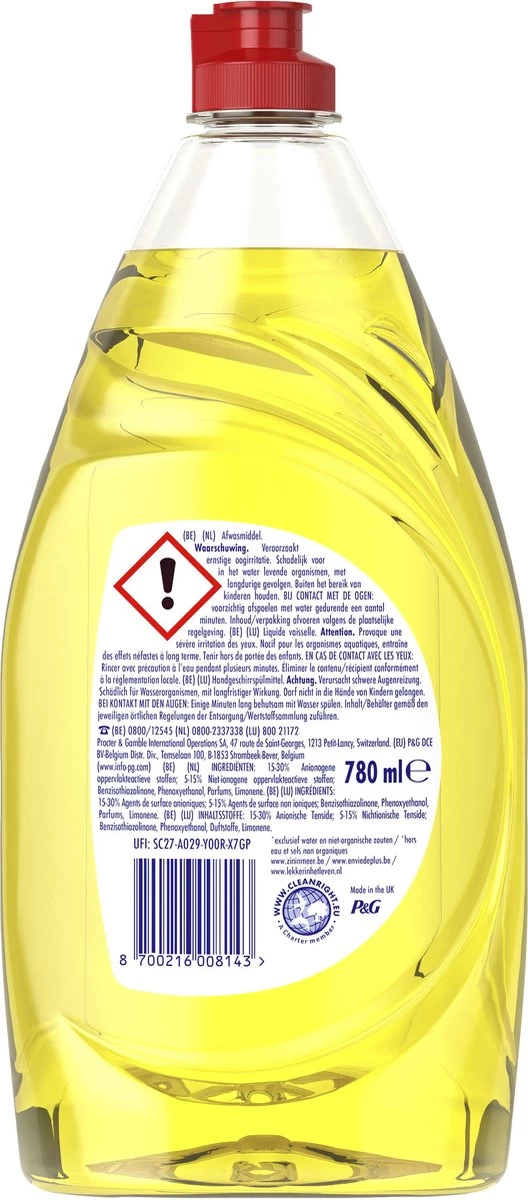 Dreft Platinum - Quickwash - Citroen - Vloeibaar Afwasmiddel - Voordeelverpakking 8 X 780 Ml - Afbeelding 7