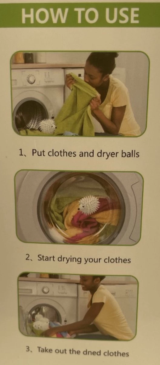 Merkloos 2-Pack Wasdrogerballen - Drogerballen - Wasdroger Droogballen – Wasbol – Was Bal - Wasballen – Wasdroger - Haarvanger Wasmachine - Wit - Afbeelding 2