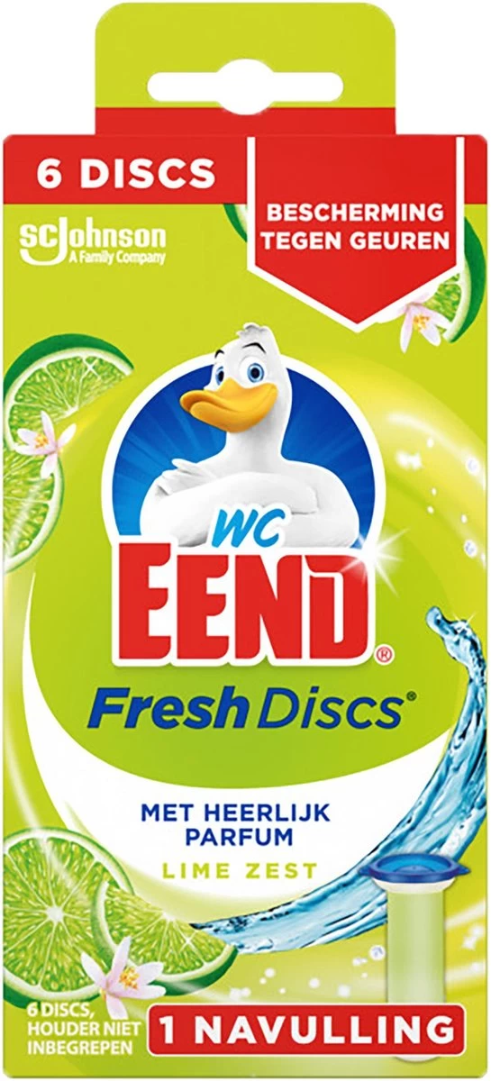 WC Eend Houder Fresh Discs Lime Zest + 3 X 6 Discs Navulling - Afbeelding 2