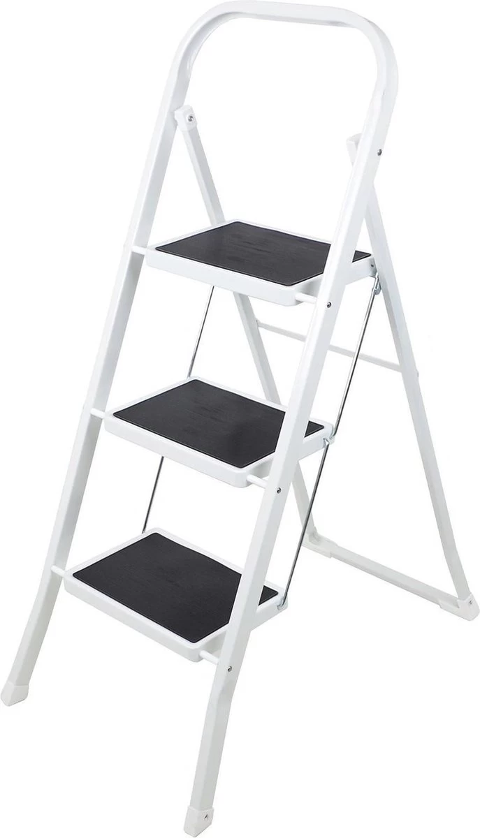 Basic Huishoudtrap 3 Treden - Anti-slip - Max. 150 KG - Anti-Slip Poten - Afbeelding 2