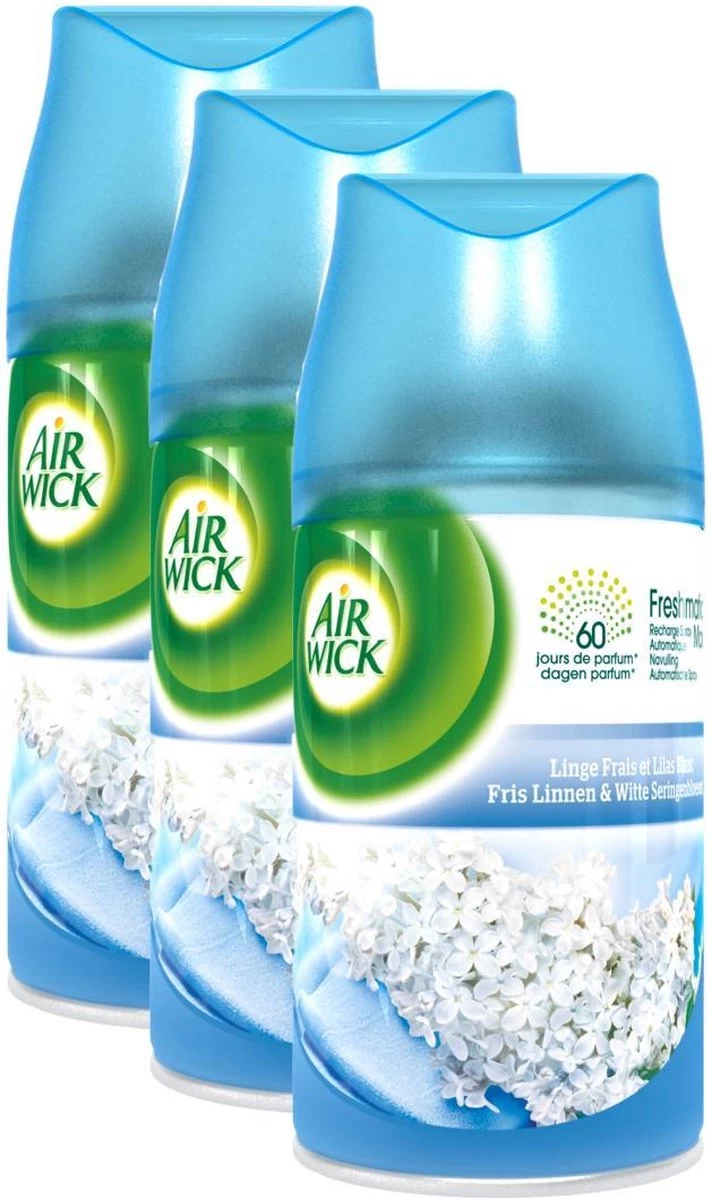 AIRWICK Freshmatic Automatische Spray Refill Frisse Linnen & Witte Bloemen Krimp - (3x250ml) - Afbeelding 4