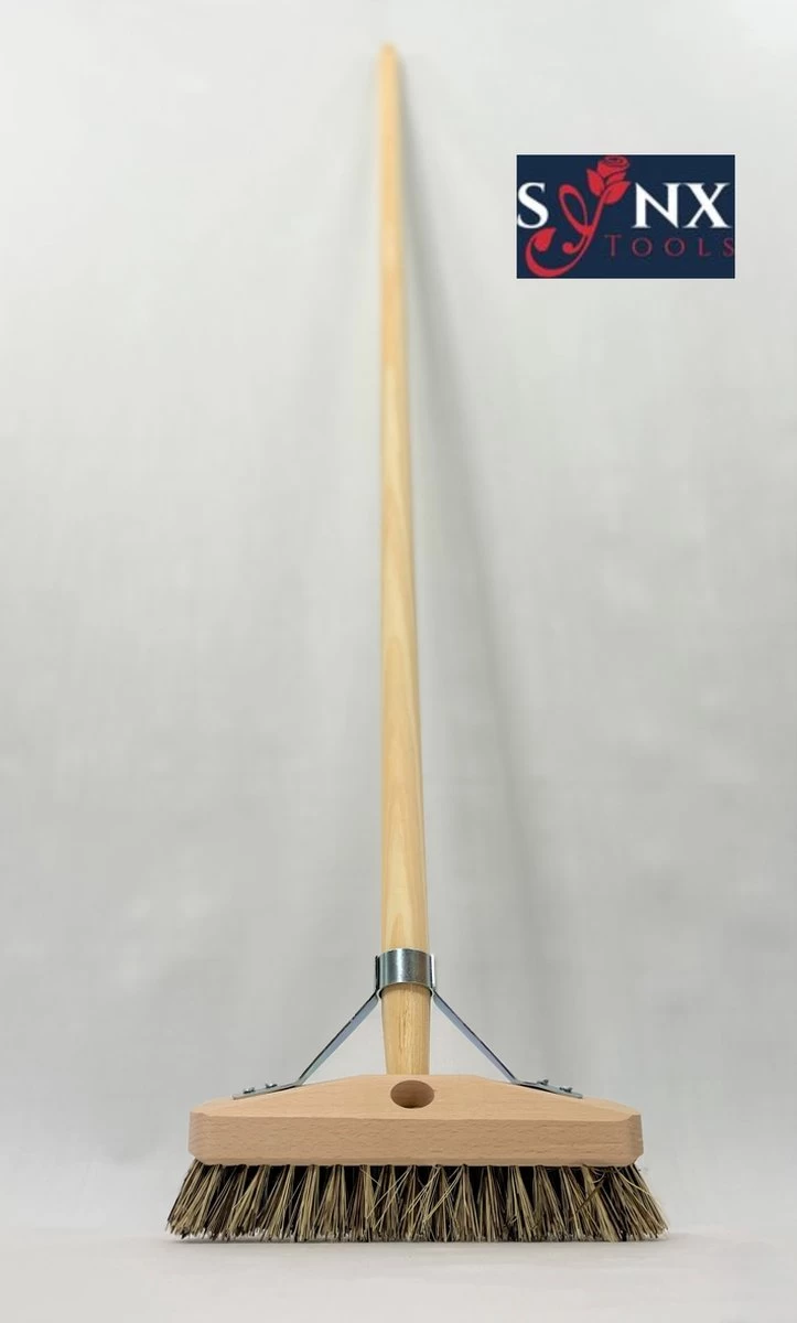 Synx Tools Luiwagen Union 22cm - Tegel Bezem Schrobber- Bezemsteel - Schoonmaakbezem - Schrobborstels - Bezems Met Steel 150 Cm - Afbeelding 2