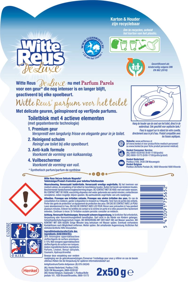 Witte Reus DeLuxe Toiletblok - Delicate Magnolia - WC Blokjes Voordeelverpakking - 20 Stuks - Afbeelding 6
