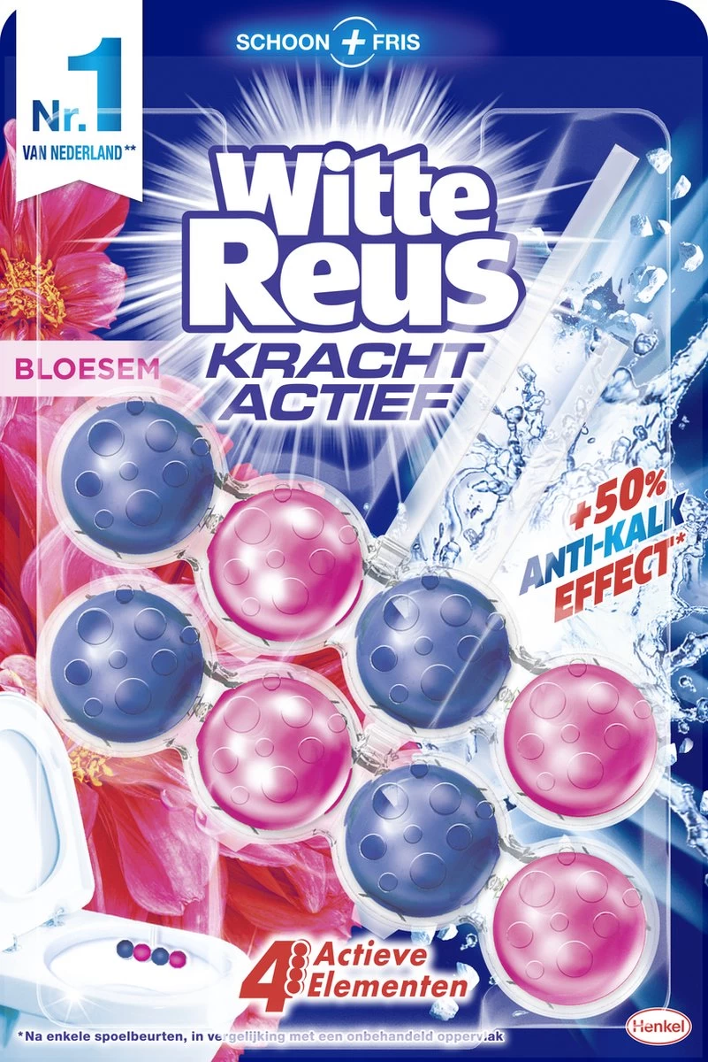 Witte Reus Kracht Actief Toiletblok - Bloesem - WC Blokjes Voordeelverpakking - 20 Stuks - Afbeelding 2