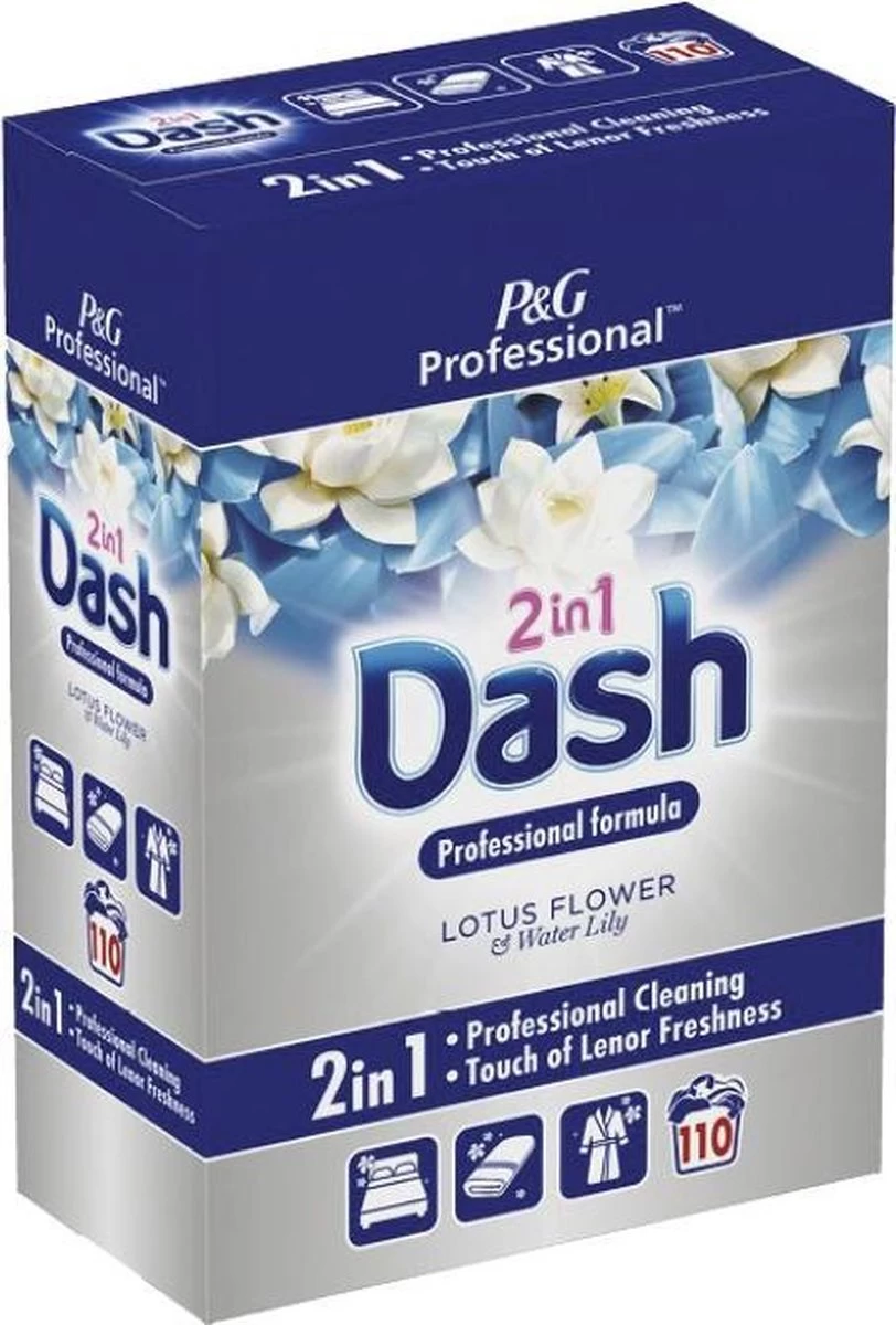 Dash 2 In 1 Lotusbloem En Lelie Waspoeder - XL Pack - 110 Wasbeurten - Afbeelding 2