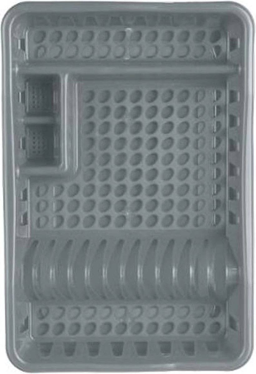 Merkloos Decopatent® Afdruiprek Voor Afwas - Afdruiprekje Met Lekbak - Kunststof Afdruipmat - Afwassen Borden & Bestek - 32.5x49x9 - Grijs - Afbeelding 4