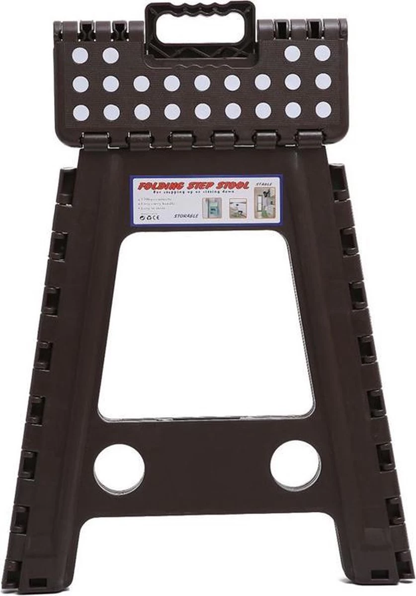 Merkloos Verdikt Kunststof Klapkruk-draagbaar-opvouwbare Kruk-Met Antislip Oppervlak Zwart 29x22cmx45cm - Afbeelding 5