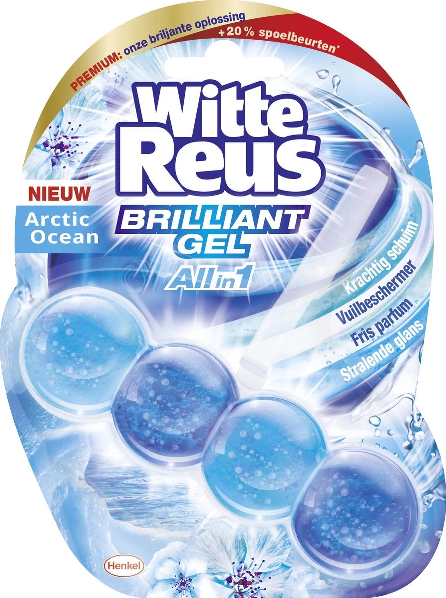 Witte Reus Brilliant Gel Allin1 Toiletblok - Arctic Ocean - WC Blokjes Voordeelverpakking - 11 Stuks - Afbeelding 2