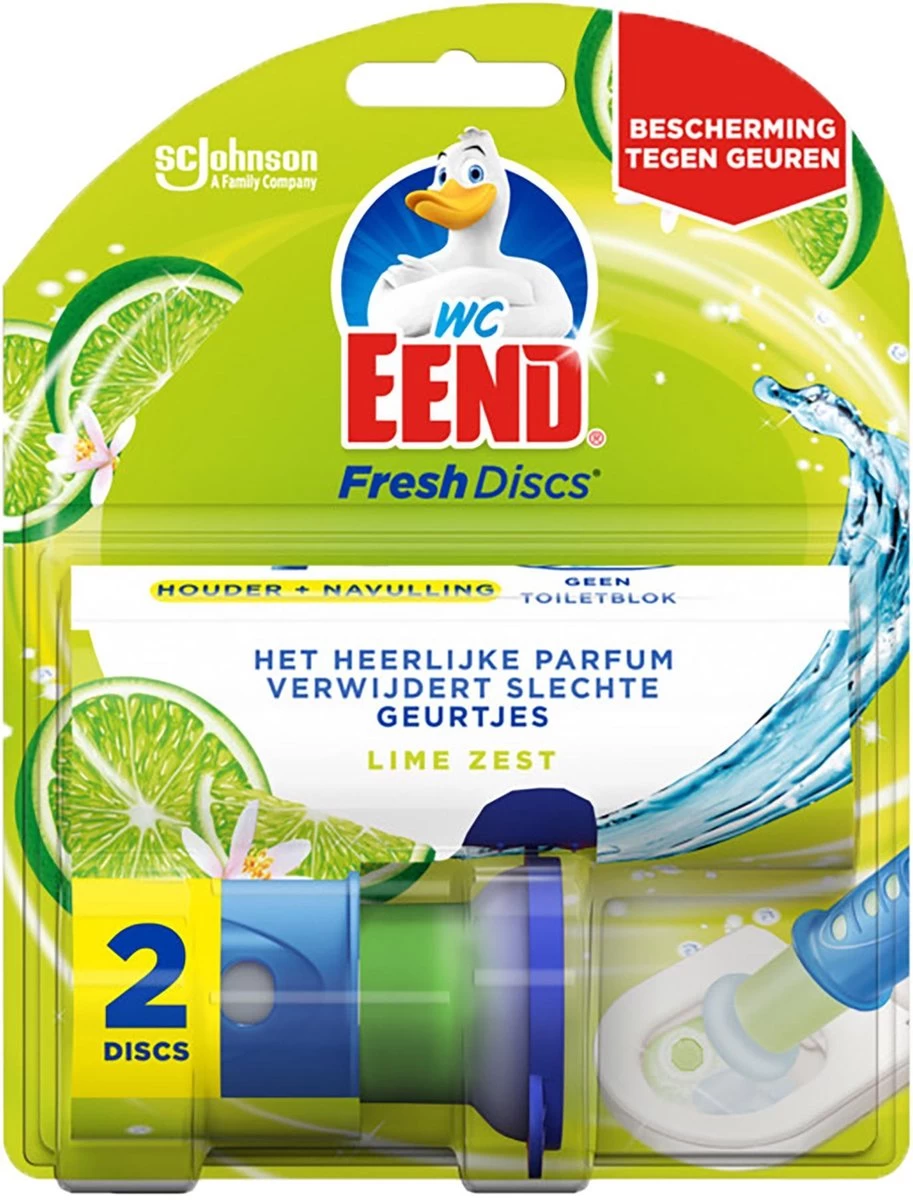 WC Eend Houder Fresh Discs Lime Zest + 3 X 6 Discs Navulling - Afbeelding 3